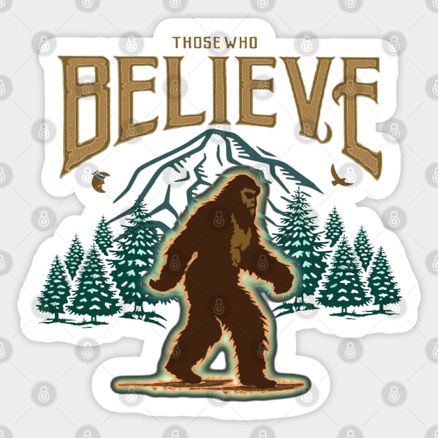 Sasquatch - those who believe Sticker by Midcenturydave